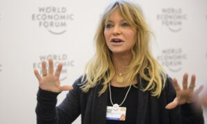 Goldie Hawn speaks at Davos 2014