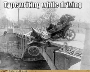 typewriting while driving